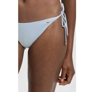 HUGO BOSS Beach Boss Bella Logo Charm Tie-Side Bikini Bottom gray Large NWT